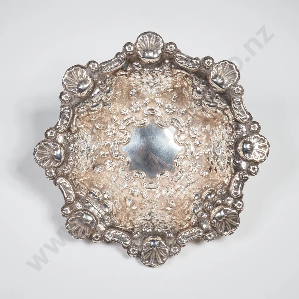 Antique Pierced Sterling Silver Bon Bon Dish Birmingham 1901 Image 1++