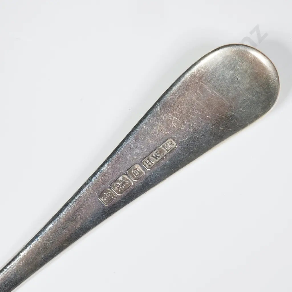 Small Sterling Silver Jam Spoon w Engraved Berry Pattern Bowl Image 1++