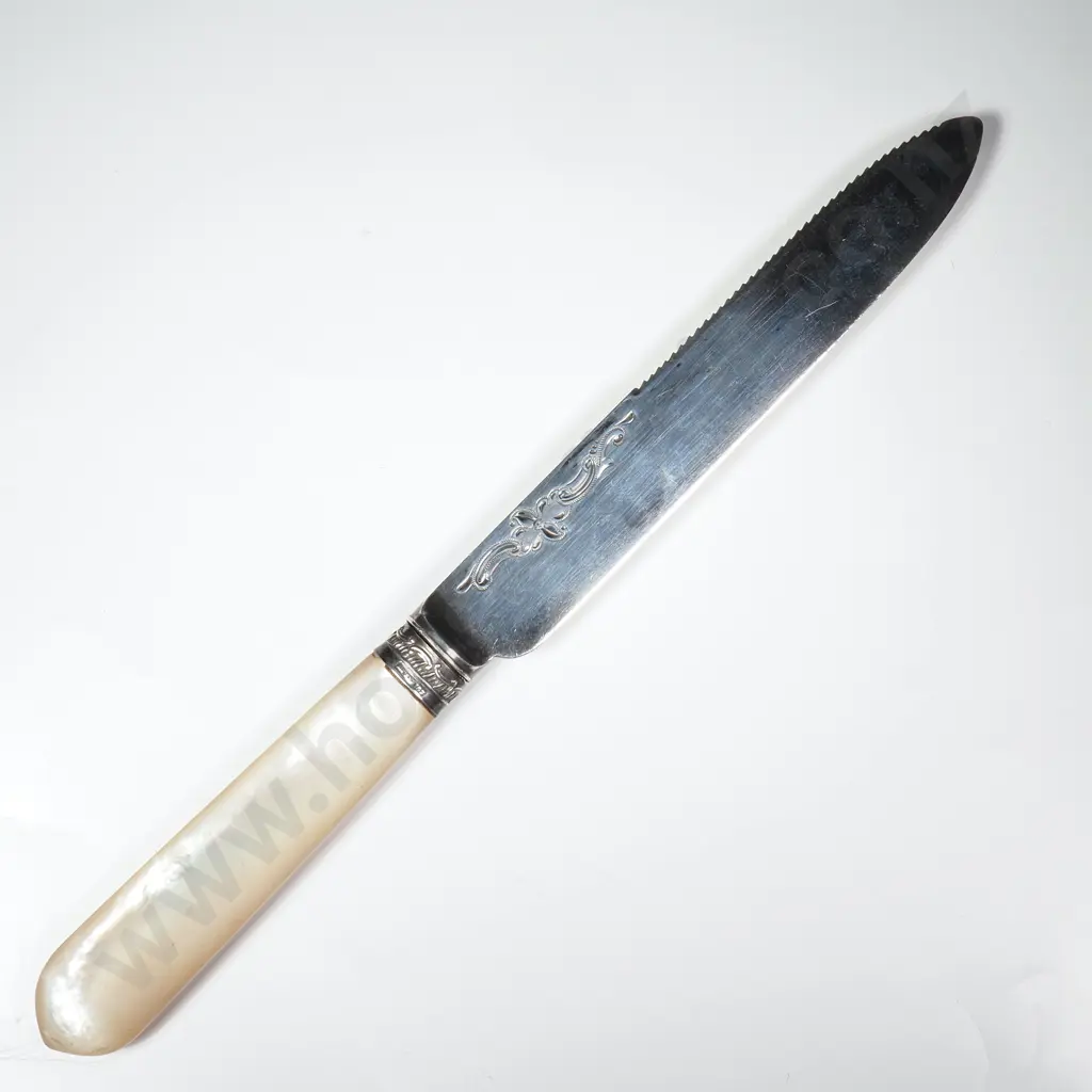 Antique Sterling Silver & Mother of Pearl Knife Image 1++