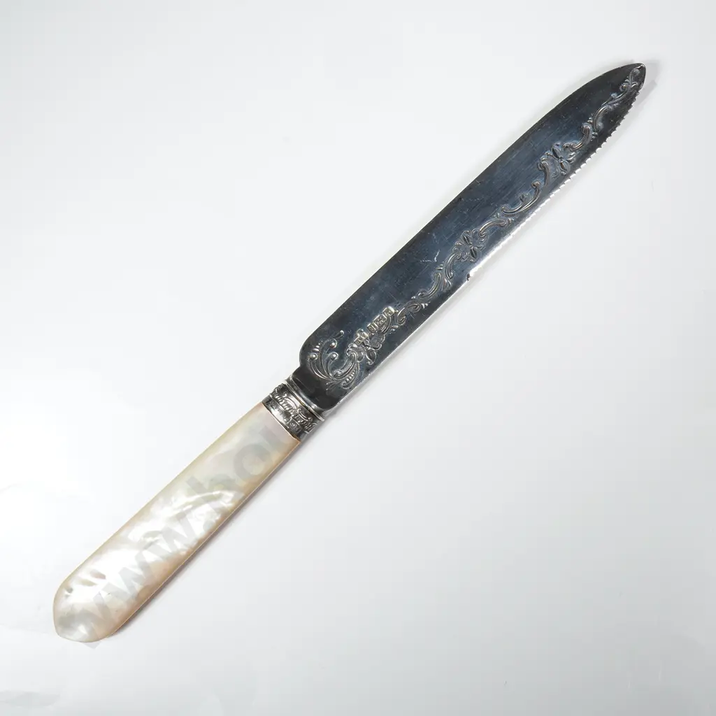 Antique Sterling Silver & Mother of Pearl Knife Image 1++