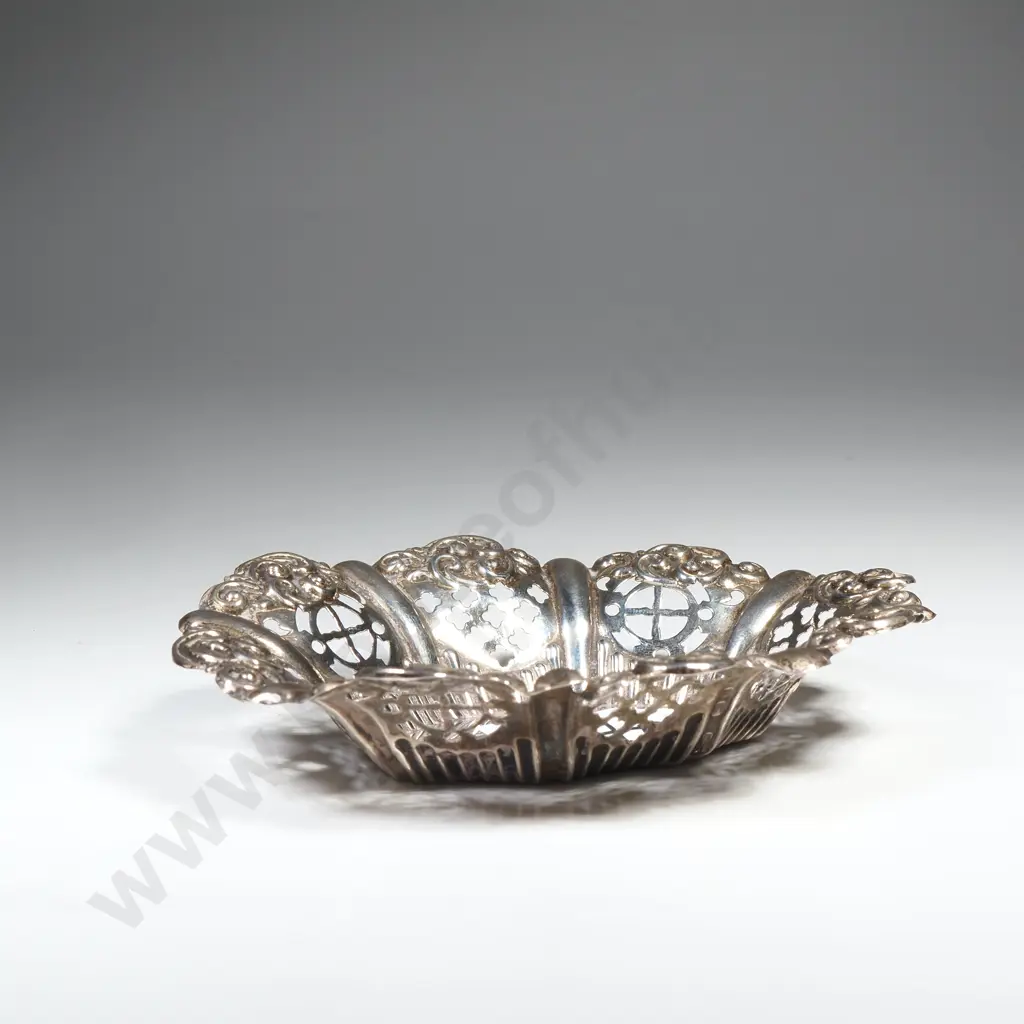 Antique Pierced Sterling Silver Bon Bon Dish Birmingham 1898 A/F Image 1++