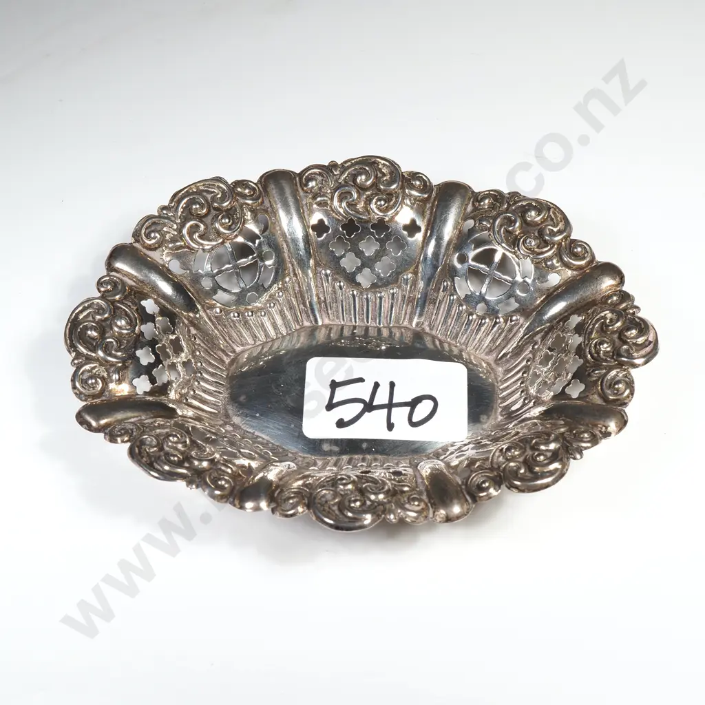 Antique Pierced Sterling Silver Bon Bon Dish Birmingham 1898 A/F Image 1++
