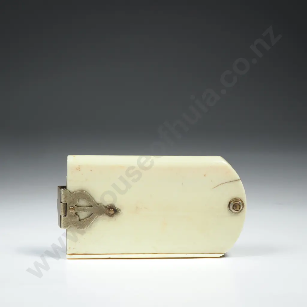 19th Century Ivory Dance Card w Metal Clasp Image 1++