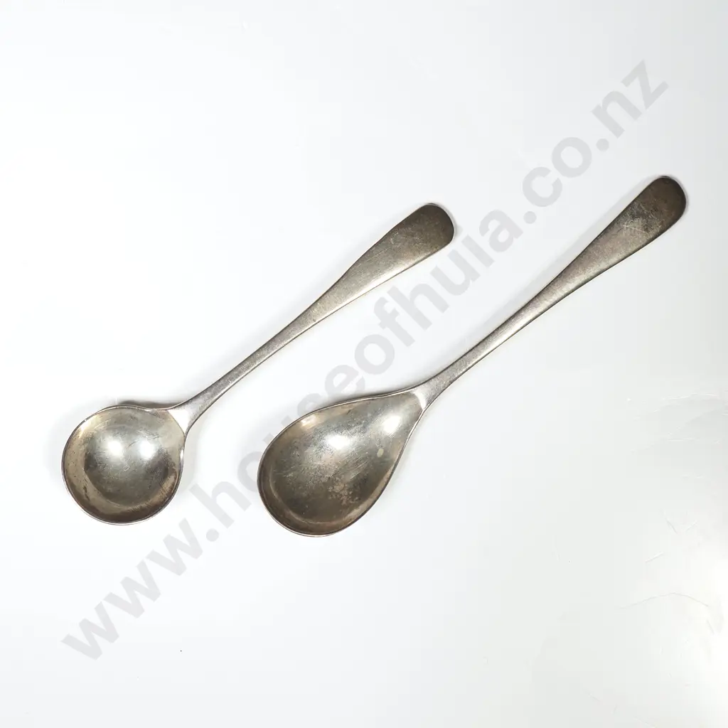 Two Sterling Silver Hallmarked Mustard Spoons Image 1++