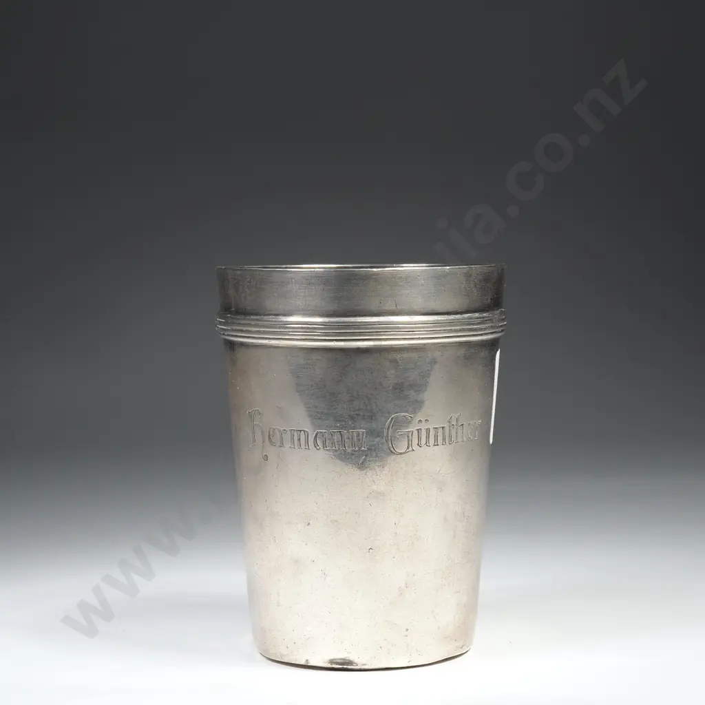 Antique German 800 Silver Cup - Wilhelm Binder, Engraved & Dated 1918 Image 1++
