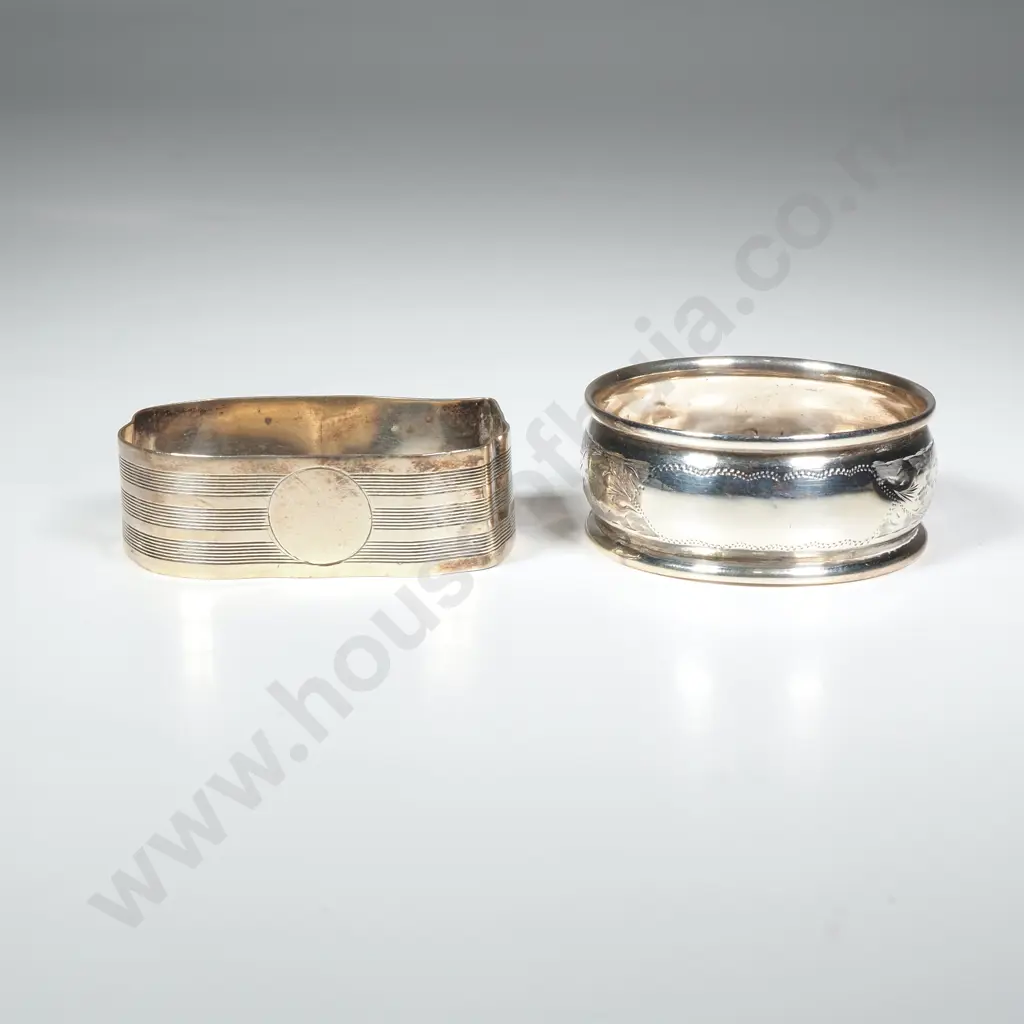 Two Sterling Silver Serviette Rings Image 1++