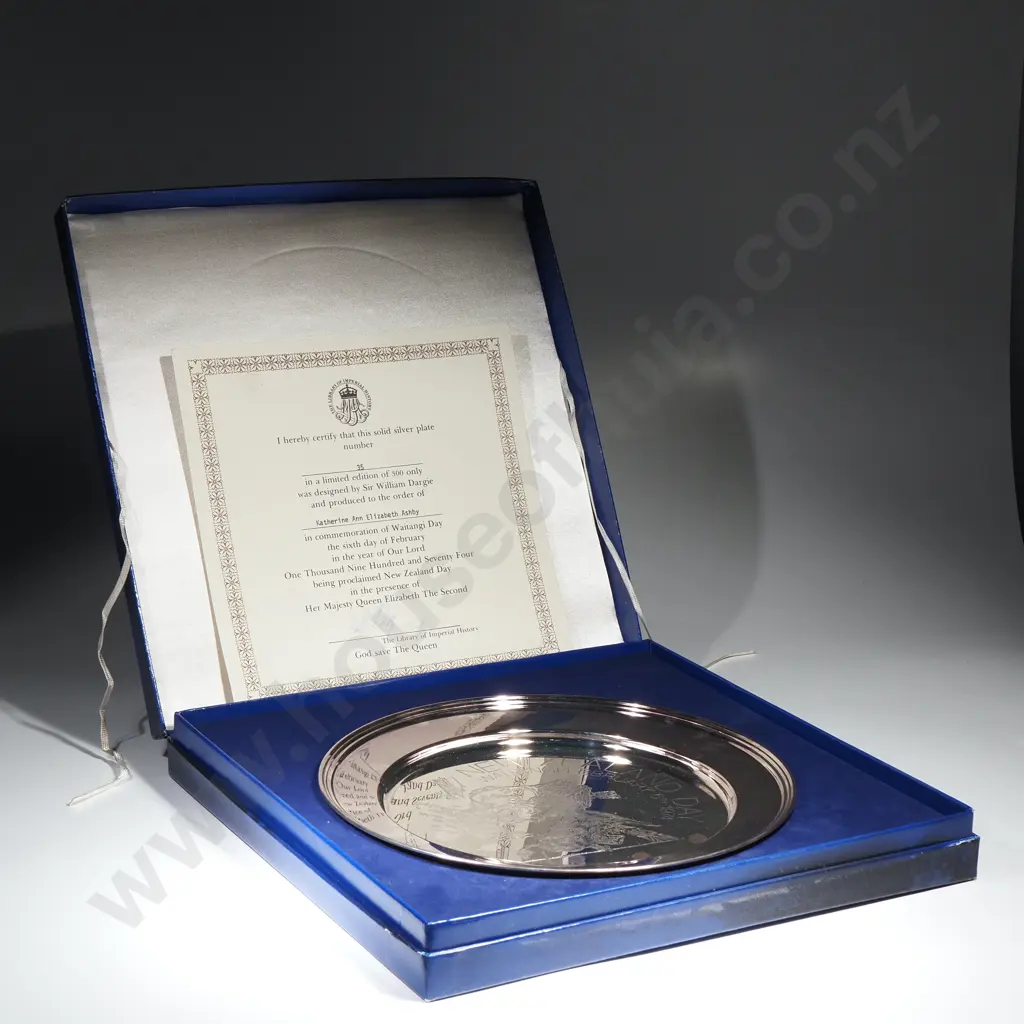 Sterling Silver Tray Designed by William Dargie In Commemoration of Waitangi Day 6th Feb 1974 Image 1++