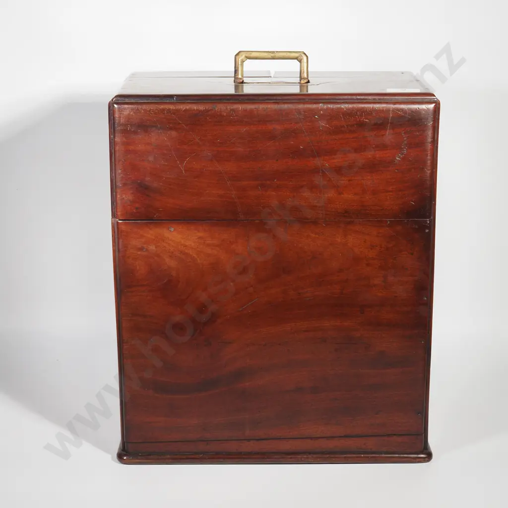 Antique Mahogany Campaign Stationary Chest Image 1++