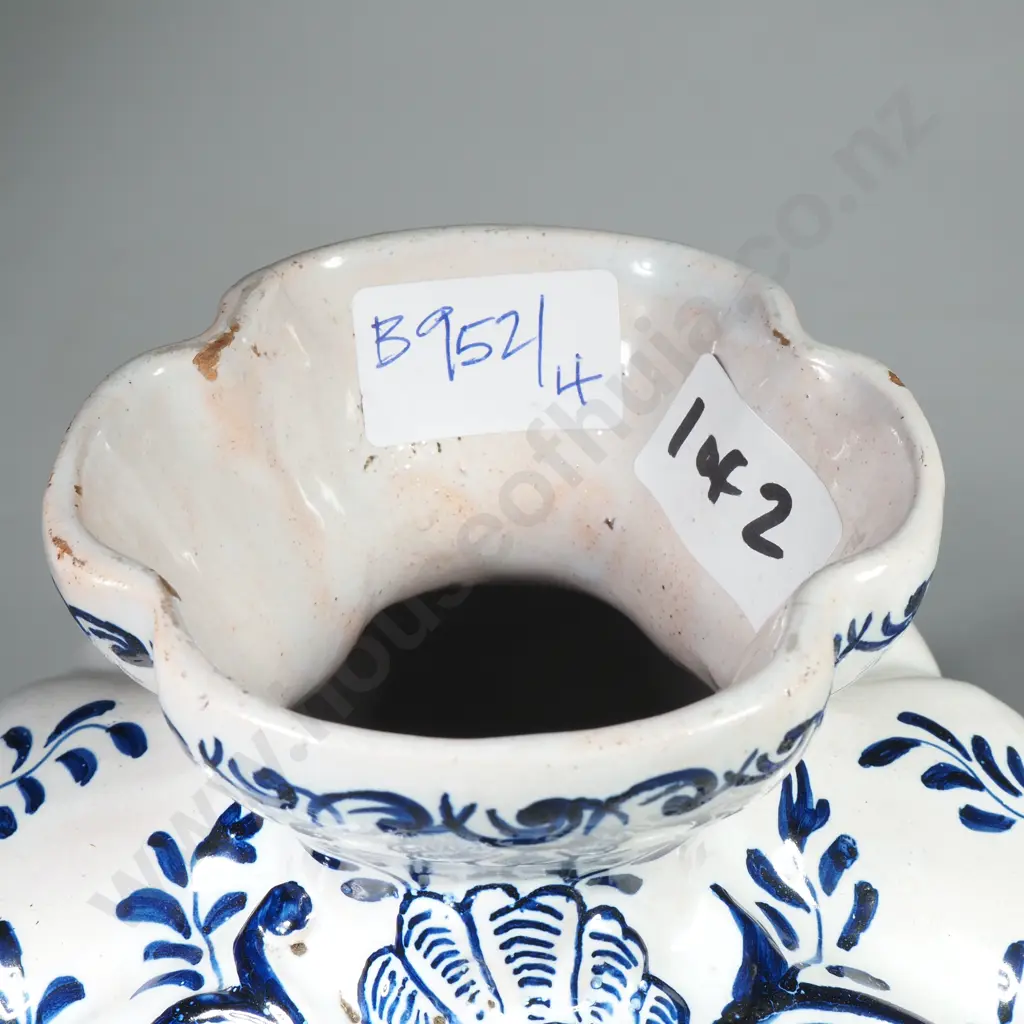 Pair of 19th Century Signed Delft Tin Glaze Vases. Image 1++