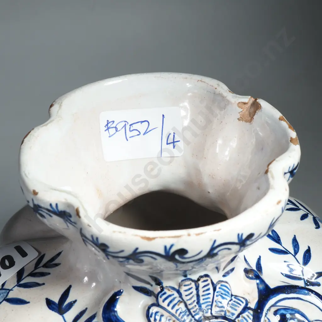 Pair of 19th Century Signed Delft Tin Glaze Vases. Image 1++