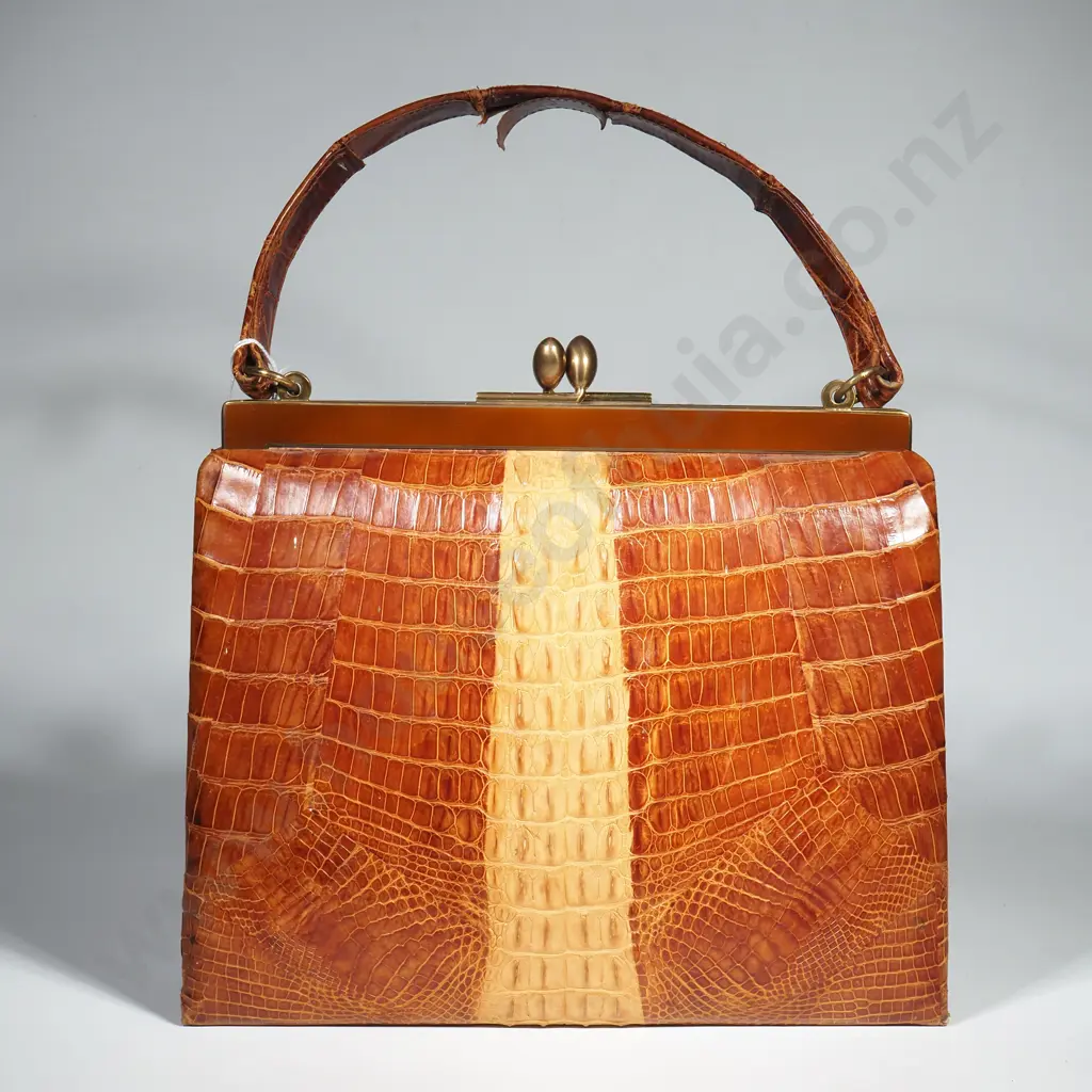 Vintage Crocodile Skin Handbag Image 1++