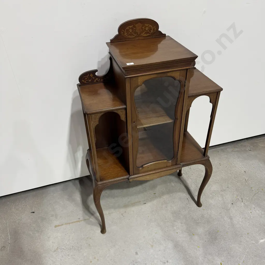 Sheraton Revival Mahogany Cabinet on Cabriole Legs Image 1++
