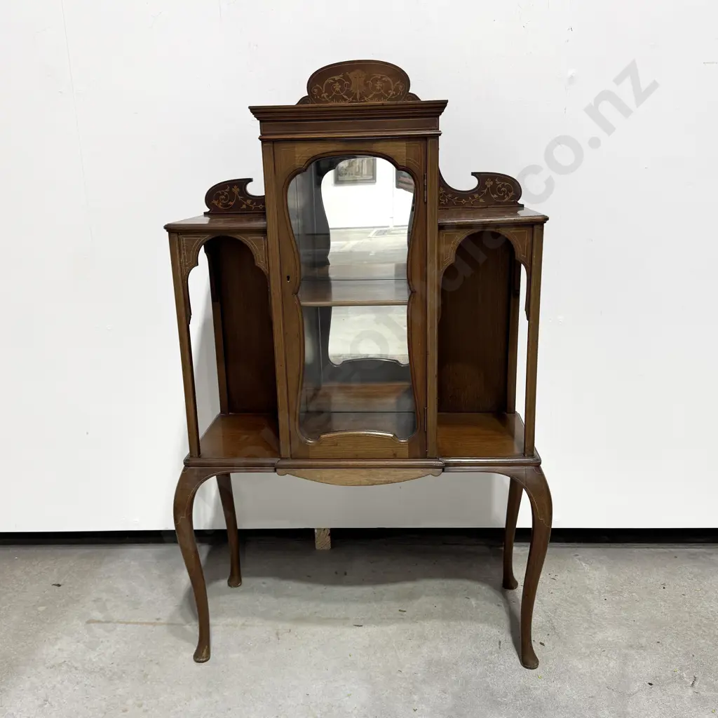 Sheraton Revival Mahogany Cabinet on Cabriole Legs Image 1++
