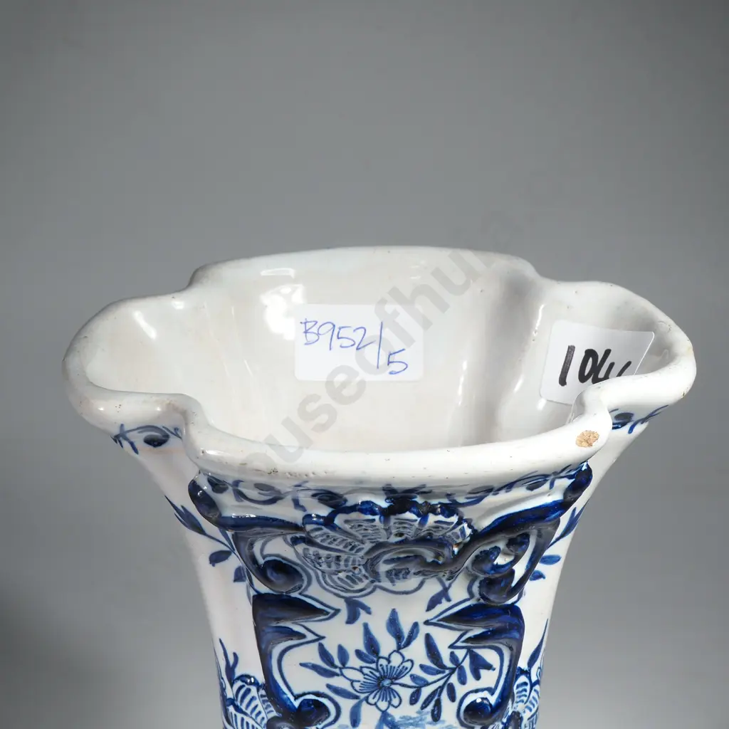 19th Century Signed Delft Tin Glaze Vase Image 1++