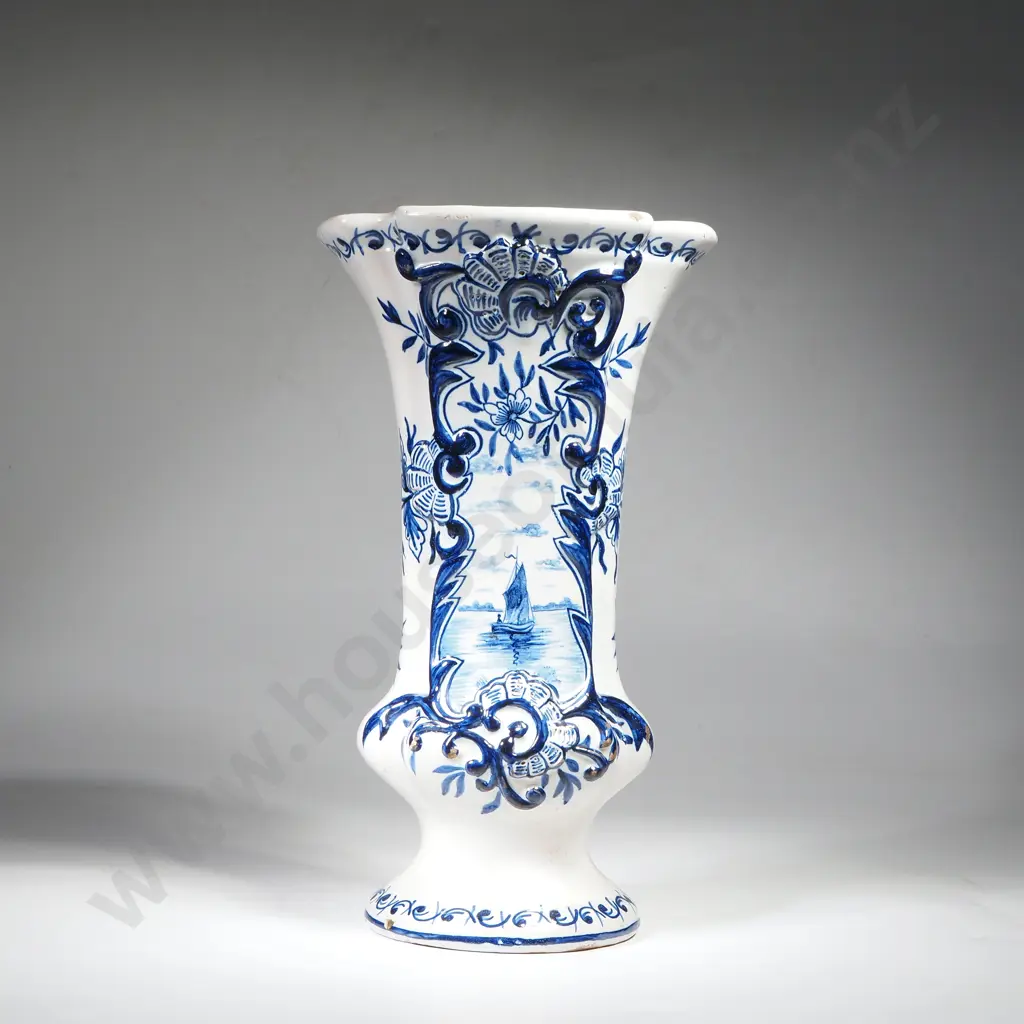 19th Century Signed Delft Tin Glaze Vase Image 1++