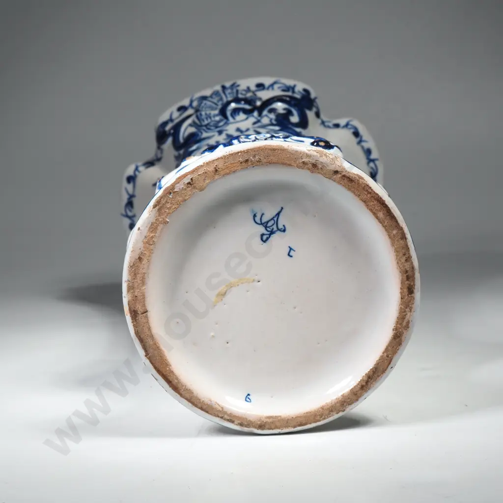 19th Century Signed Delft Tin Glaze Vase Image 1++