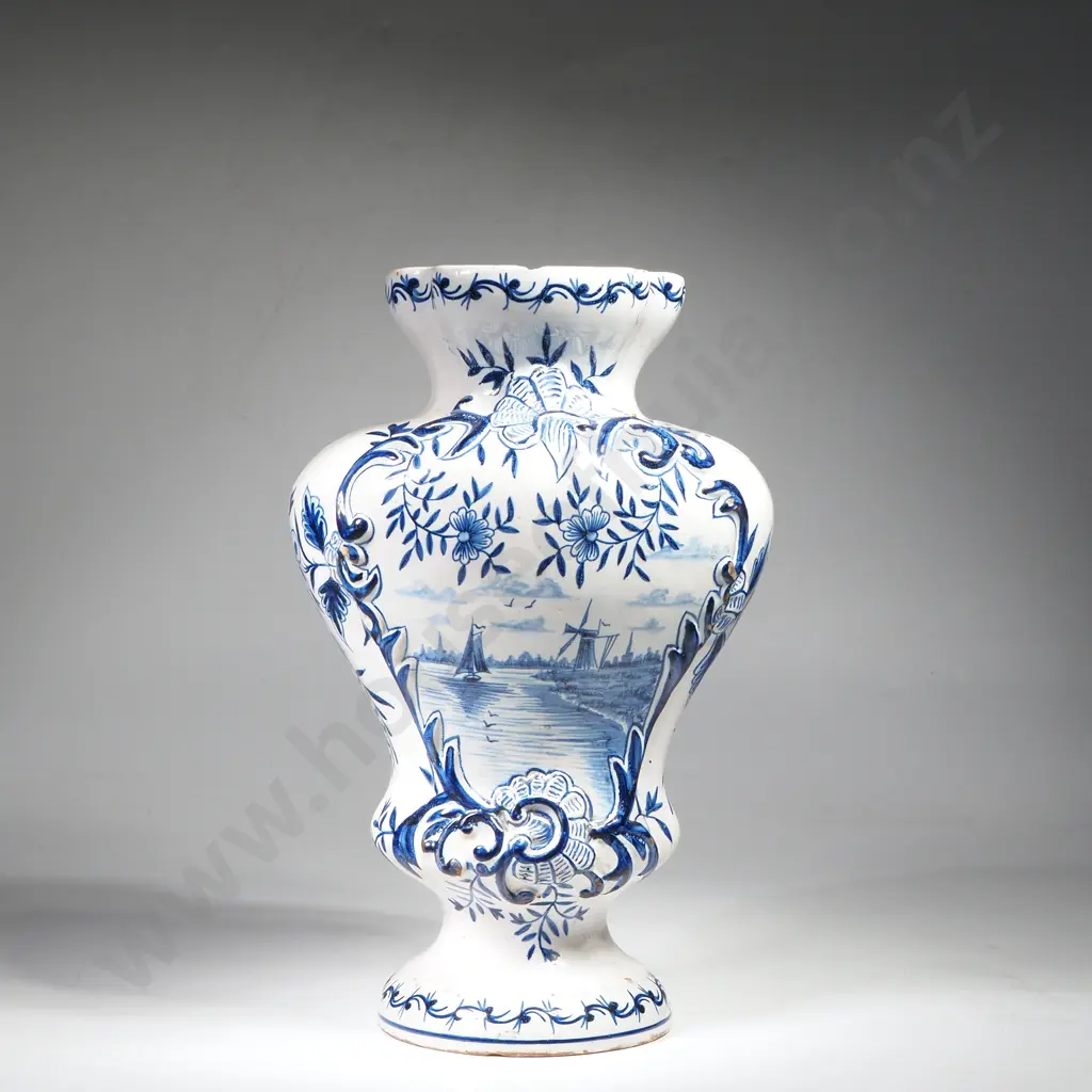 19th Century Signed Delft Tin Glaze Vase. Image 1++