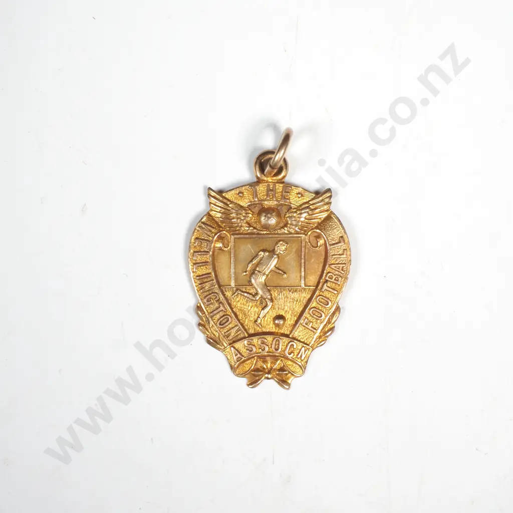 Antique Wellington Rugby Cap w Gold Bullion Braid & 9ct Gold Fob Medal for AULD Memorial 1935 Image 1++