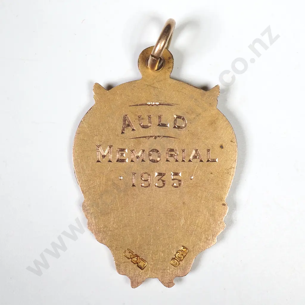 Antique Wellington Rugby Cap w Gold Bullion Braid & 9ct Gold Fob Medal for AULD Memorial 1935 Image 1++