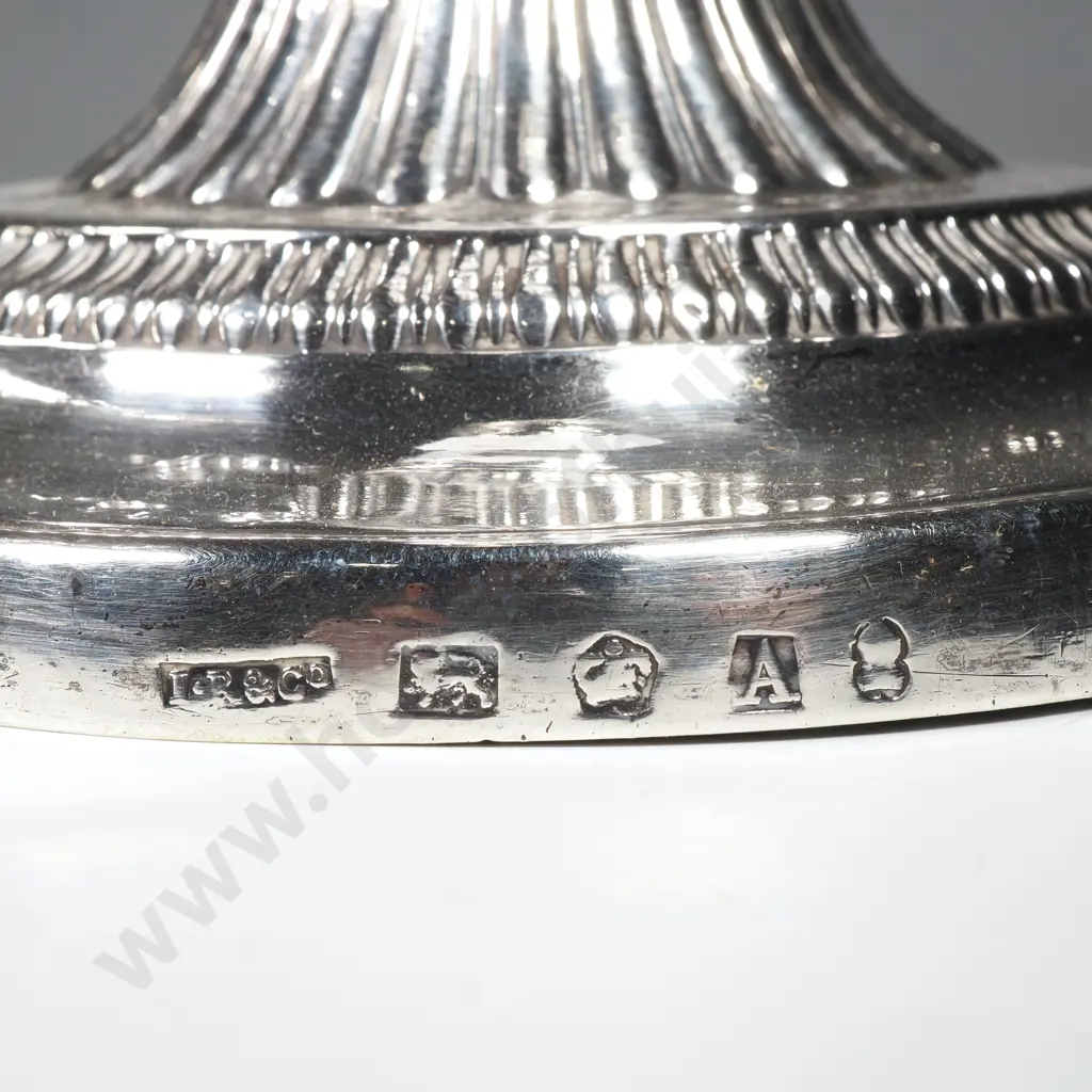 Pair of George 111 Sterling Silver Candlesticks, John Roberts & Co Sheffield 1818 Image 1++