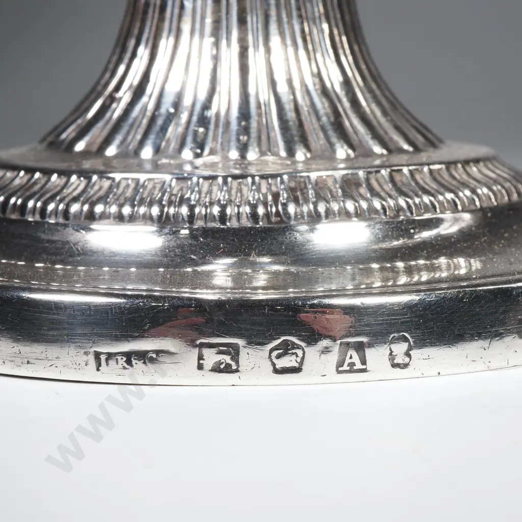 Pair of George 111 Sterling Silver Candlesticks, John Roberts & Co Sheffield 1818 Image 1++