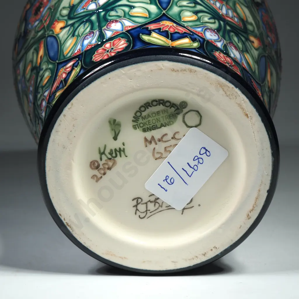 Boxed Moorcroft Anatolia Vase by Rachel Bishop, Moorcroft Collectors Club 2003 Image 1++