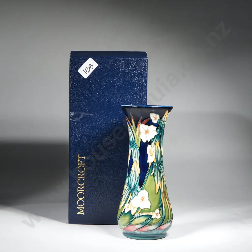 MIB Moorcroft 'Elfin Beck' Pattern Vase Designed by Philip Gibson, Signed on Base, Ltd Edition 32/250 & w  Factory Marks Image 1++
