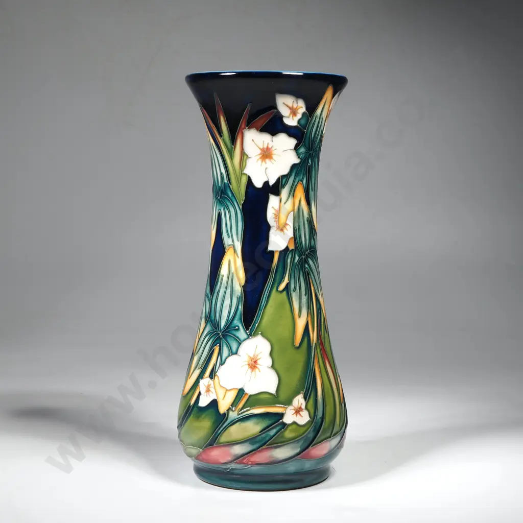 MIB Moorcroft 'Elfin Beck' Pattern Vase Designed by Philip Gibson, Signed on Base, Ltd Edition 32/250 & w  Factory Marks Image 1++