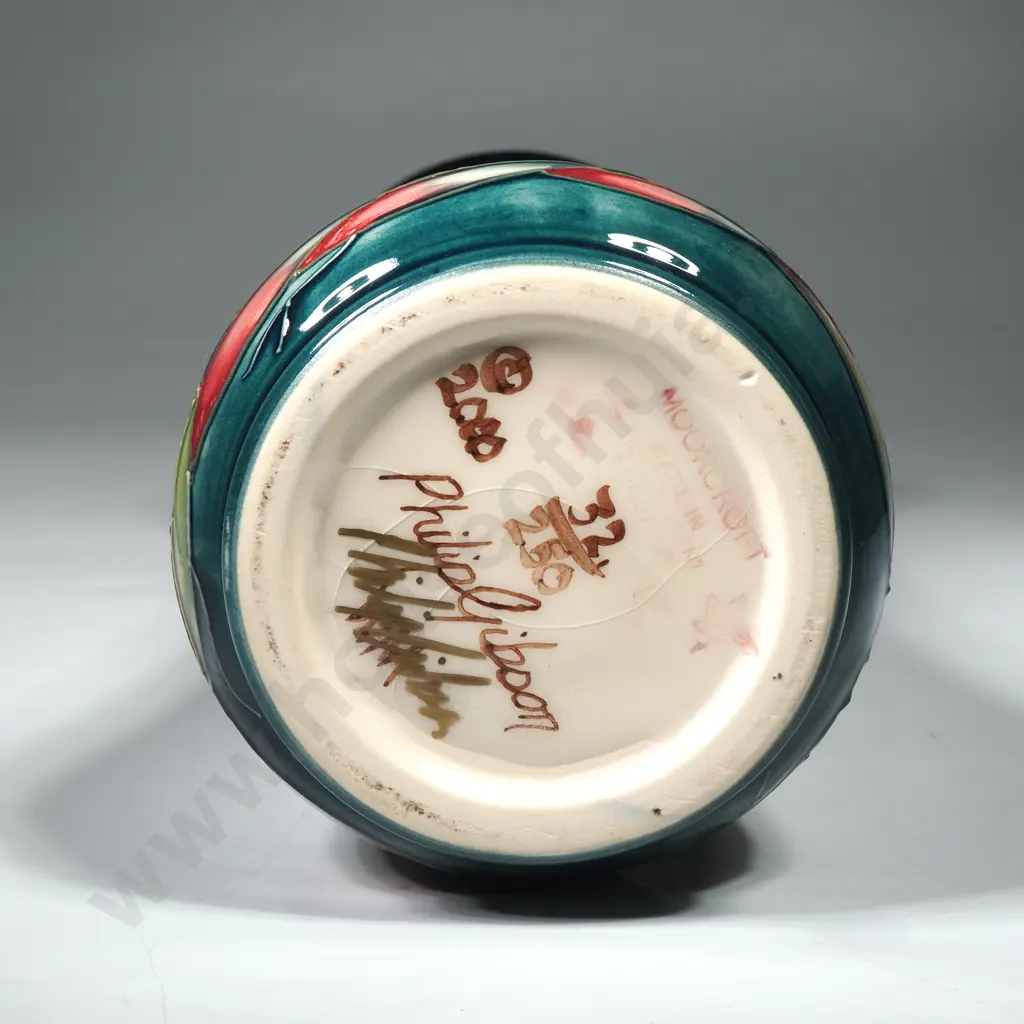 MIB Moorcroft 'Elfin Beck' Pattern Vase Designed by Philip Gibson, Signed on Base, Ltd Edition 32/250 & w  Factory Marks Image 1++