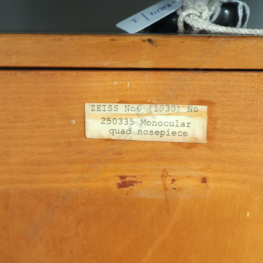 Vintage Carl Zeiss Black Compound Monocular/Binocular Laboratory Microscope in a Fitted Wooden Case w Accompanying Guide Image 1++