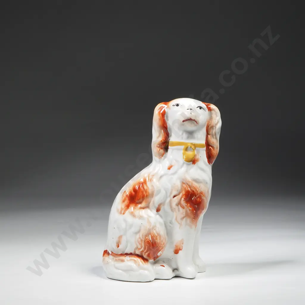 Small English Staffordshire Pottery Wally Dog/ Mantlepiece Spaniel 1850-1880 Image 1++