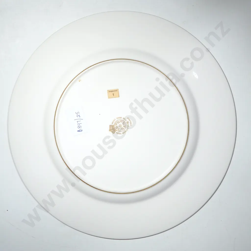Royal Worcester Cabinet Plate w Claret Ground & Ornate Raised Gold Gilt Filigree & Floral Patterns Image 1++