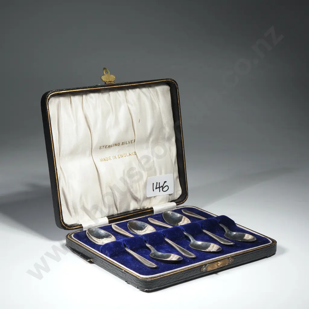 Boxed Set of Sterling Silver Coffee Spoons Image 1++