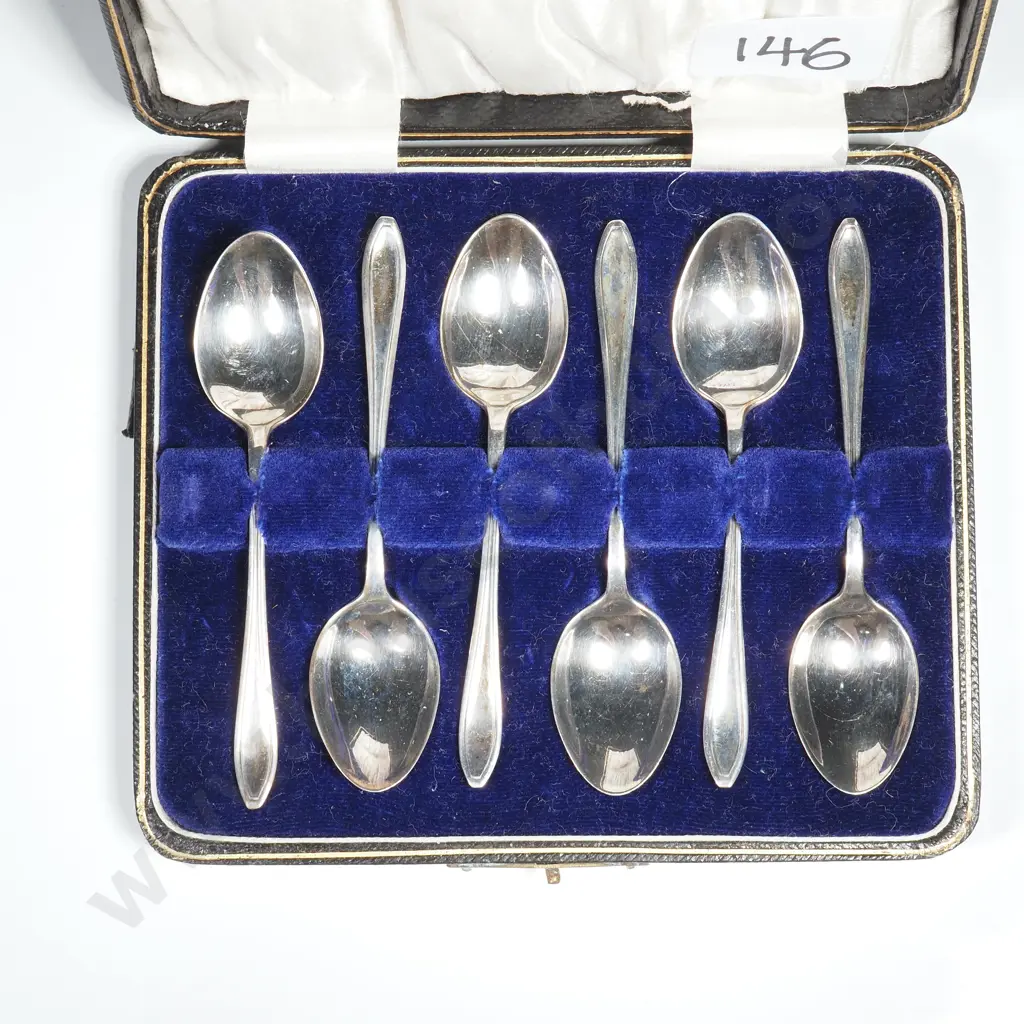 Boxed Set of Sterling Silver Coffee Spoons Image 1++