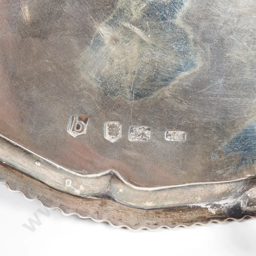 Sterling Silver Salver - Hallmarked William Crips of London 1737 Image 1++