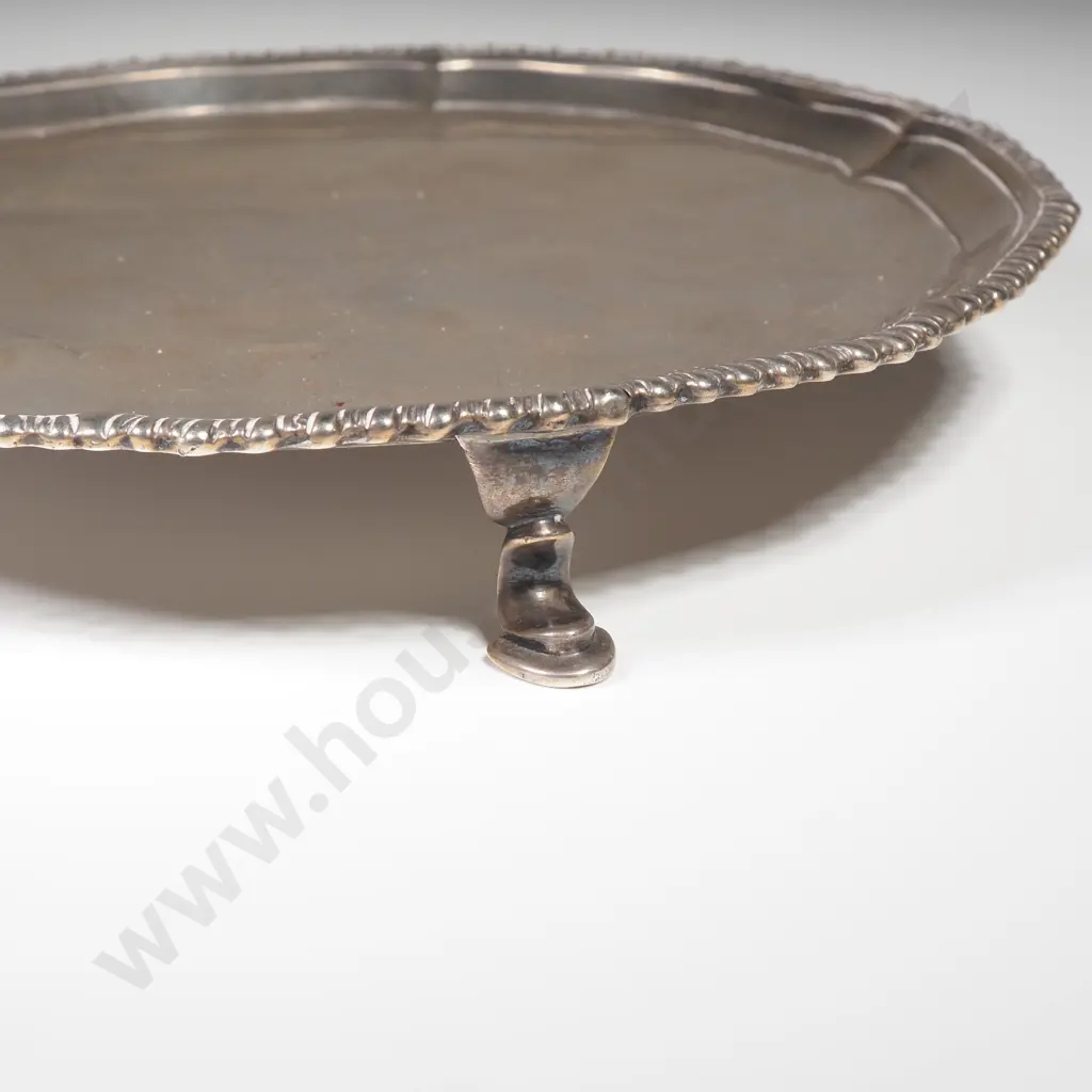 Sterling Silver Salver - Hallmarked William Crips of London 1737 Image 1++