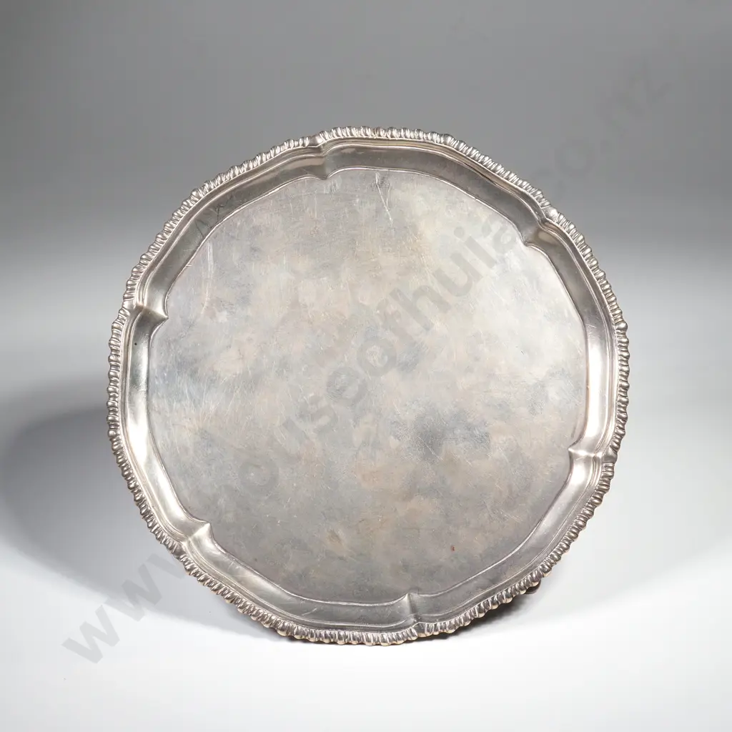 Sterling Silver Salver - Hallmarked William Crips of London 1737 Image 1++