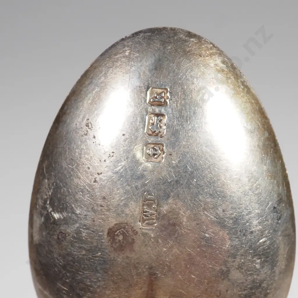 Set of Six Sterling Silver Coffee Spoons - English Hallmarks Image 1++
