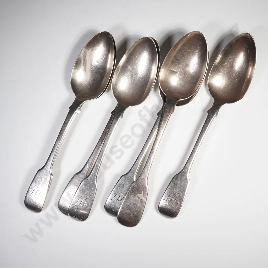 Seven Antique Sterling Silver Spoons w English Hallmarks Image 1++