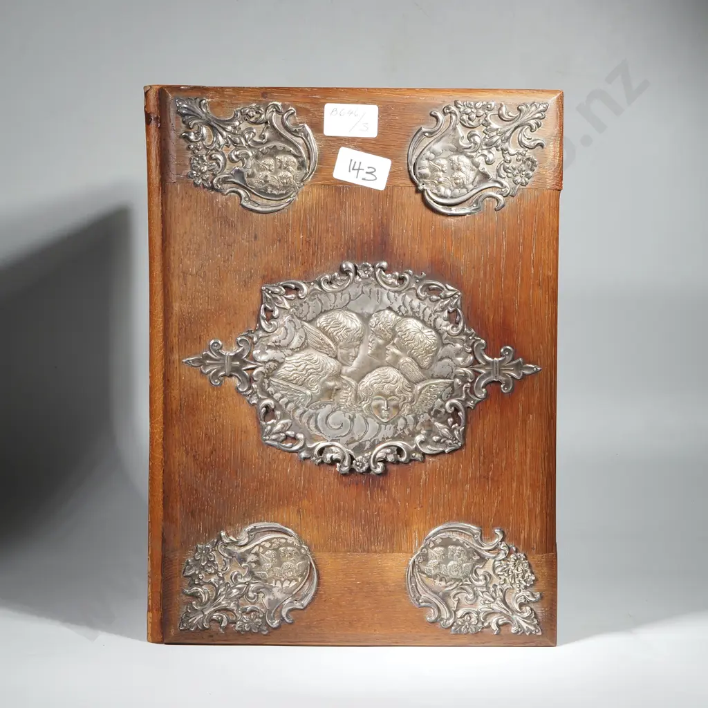 Fully Hallmarked Sterling Silver & Timber Large Book / Folio Cover - Samuel Levi ,Birmingham, 1904 Image 1++