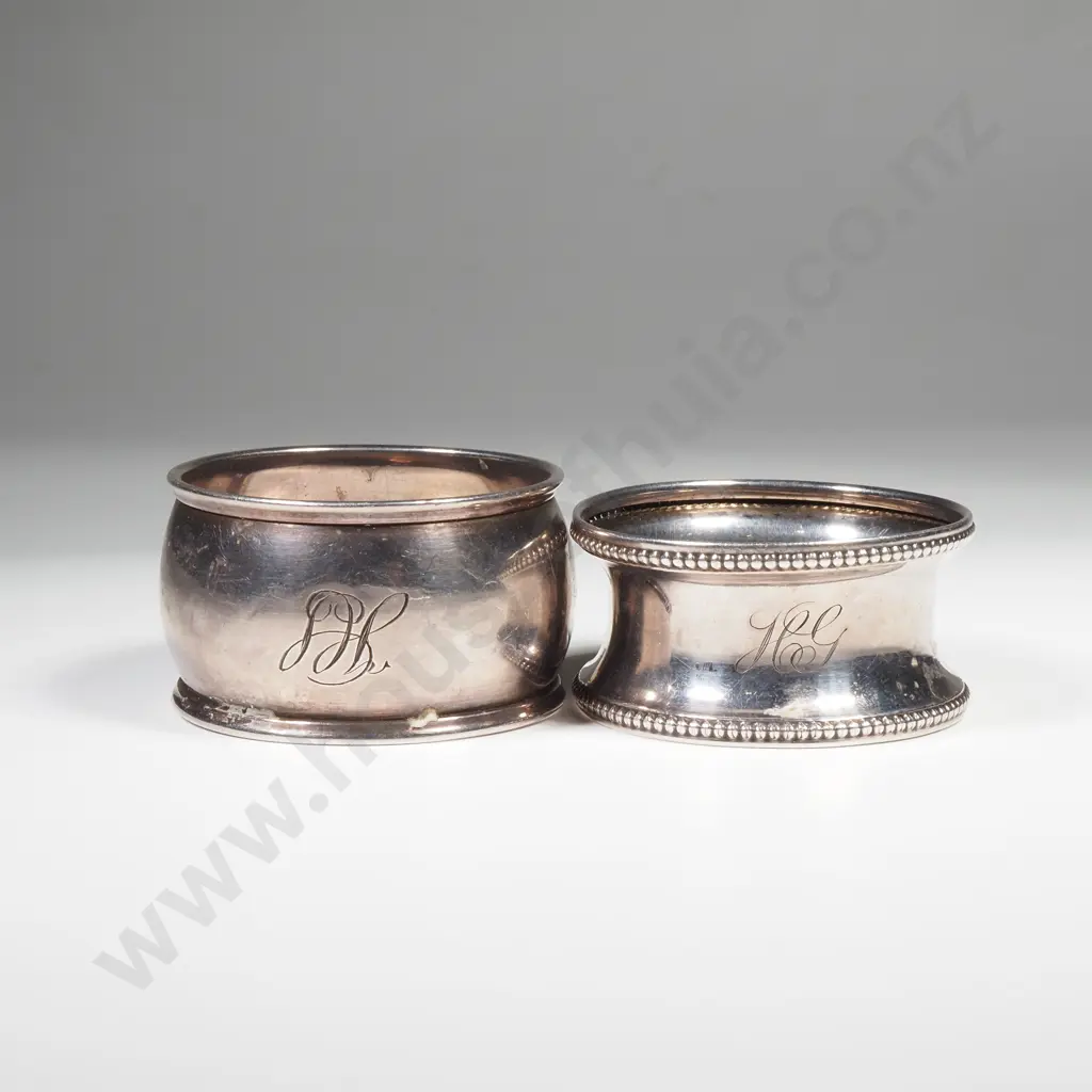 Two Sterling Silver Napkin Rings Image 1++