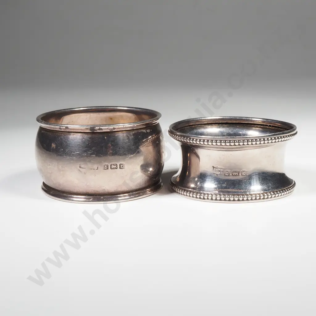 Two Sterling Silver Napkin Rings Image 1++