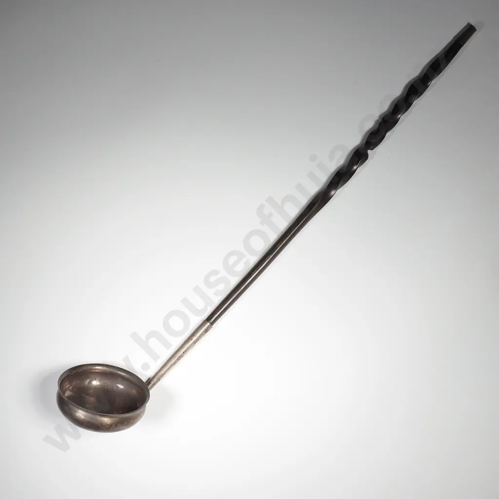 Large Antique Sterling Silver & Bone Toddy Ladle - English Hallmarks Image 1++