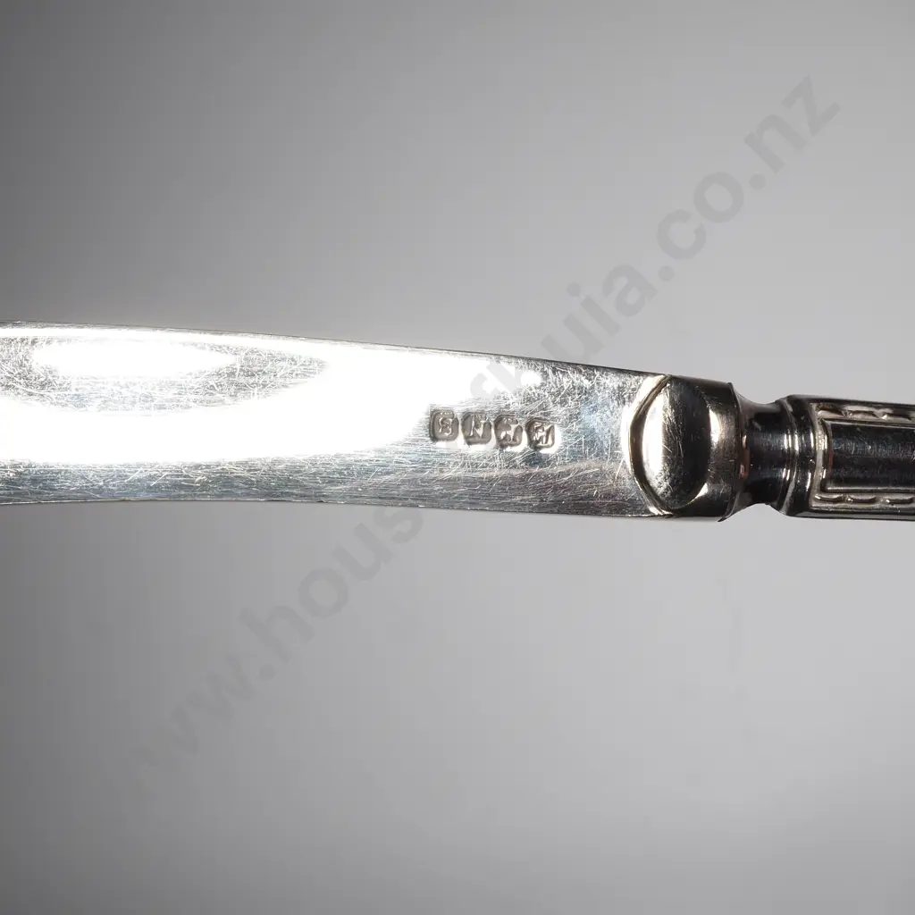 Quality Set of Sterling Silver Handled Butter Knives w English Hallmarks Image 1++