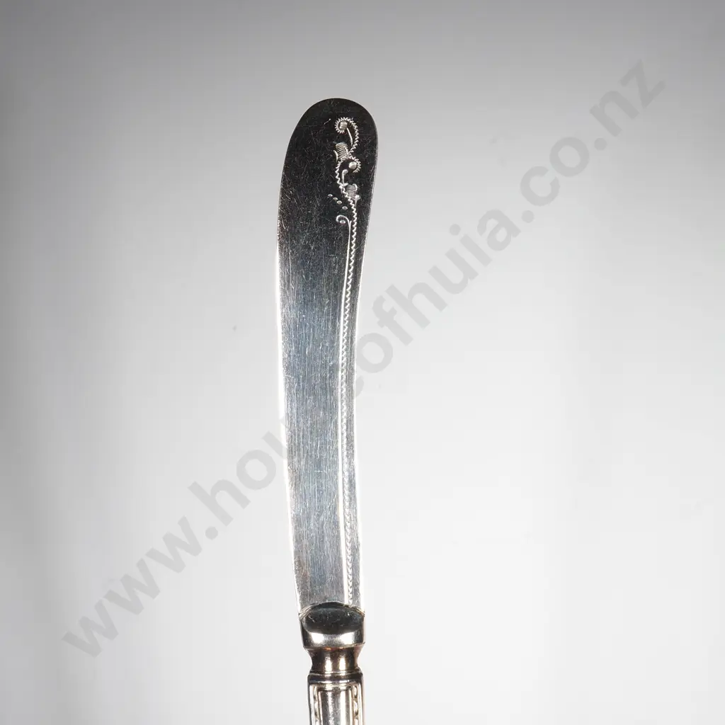 Quality Set of Sterling Silver Handled Butter Knives w English Hallmarks Image 1++