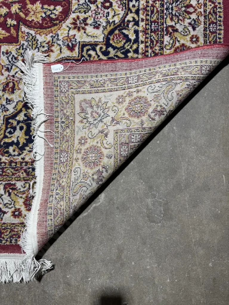 Persian Style Tabriz Rug w Central Medallion Design in  Red, Beige & Blues Image 1++