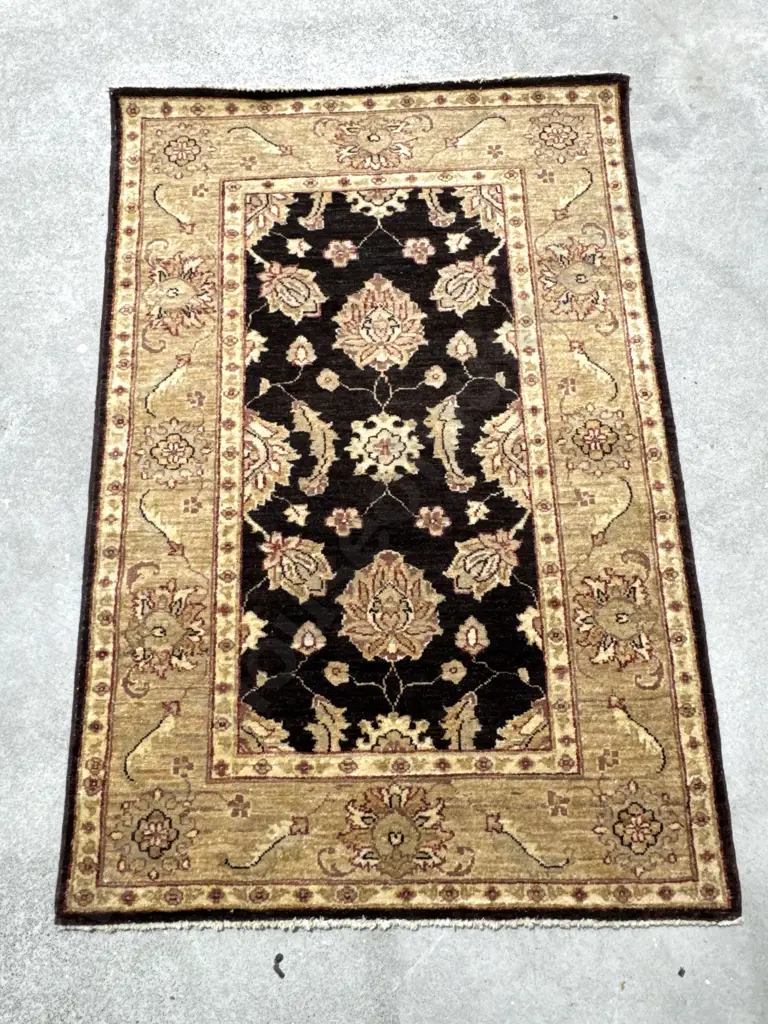 Chobrang Rug - Hand Knotted Curvilinear Design Based on the Ancient Agra Design, Woven in Afghanistan Image 1++