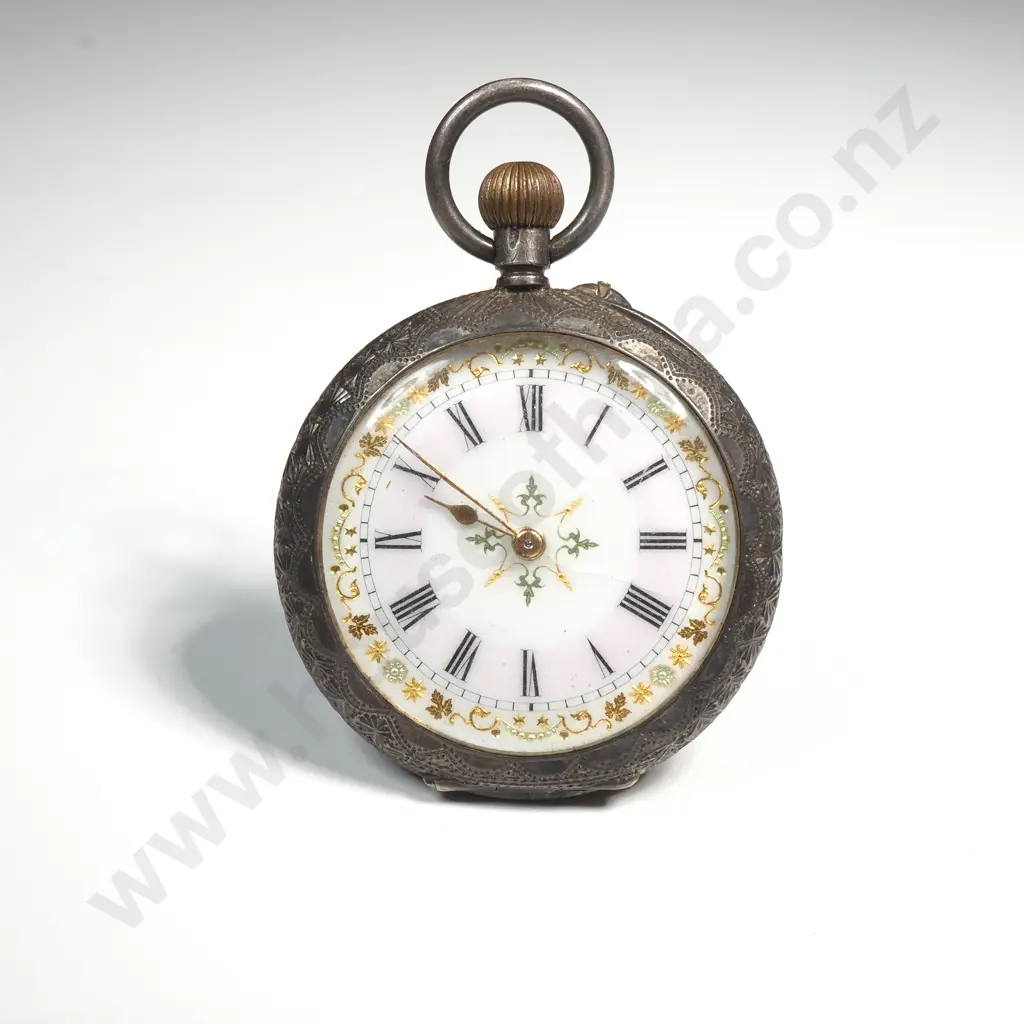 Antique Sterling Silver Ladies Pocket Watch A/F Image 1++