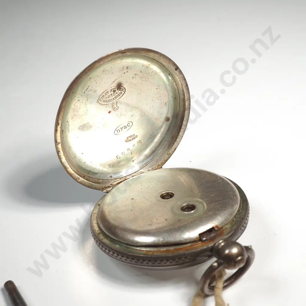 Antique Sterling Silver Ladies Key Wind Pocket Watch A/F Image 1++