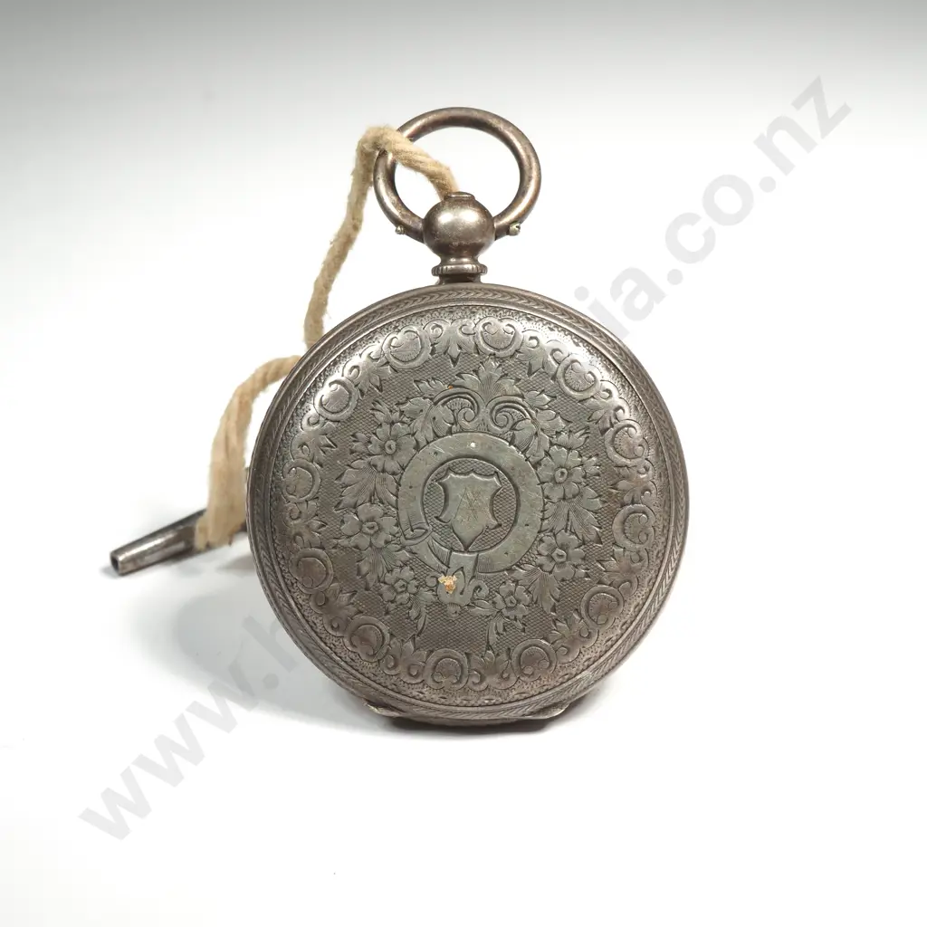Antique Sterling Silver Ladies Key Wind Pocket Watch A/F Image 1++